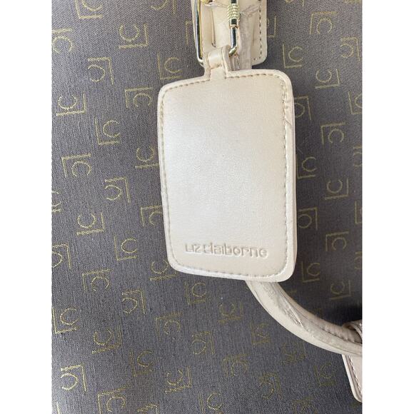 Liz Claiborne Multi Pocket Tote Bag 19” X 13” Brown And Tan VGC Vintage - Picture 6 of 6